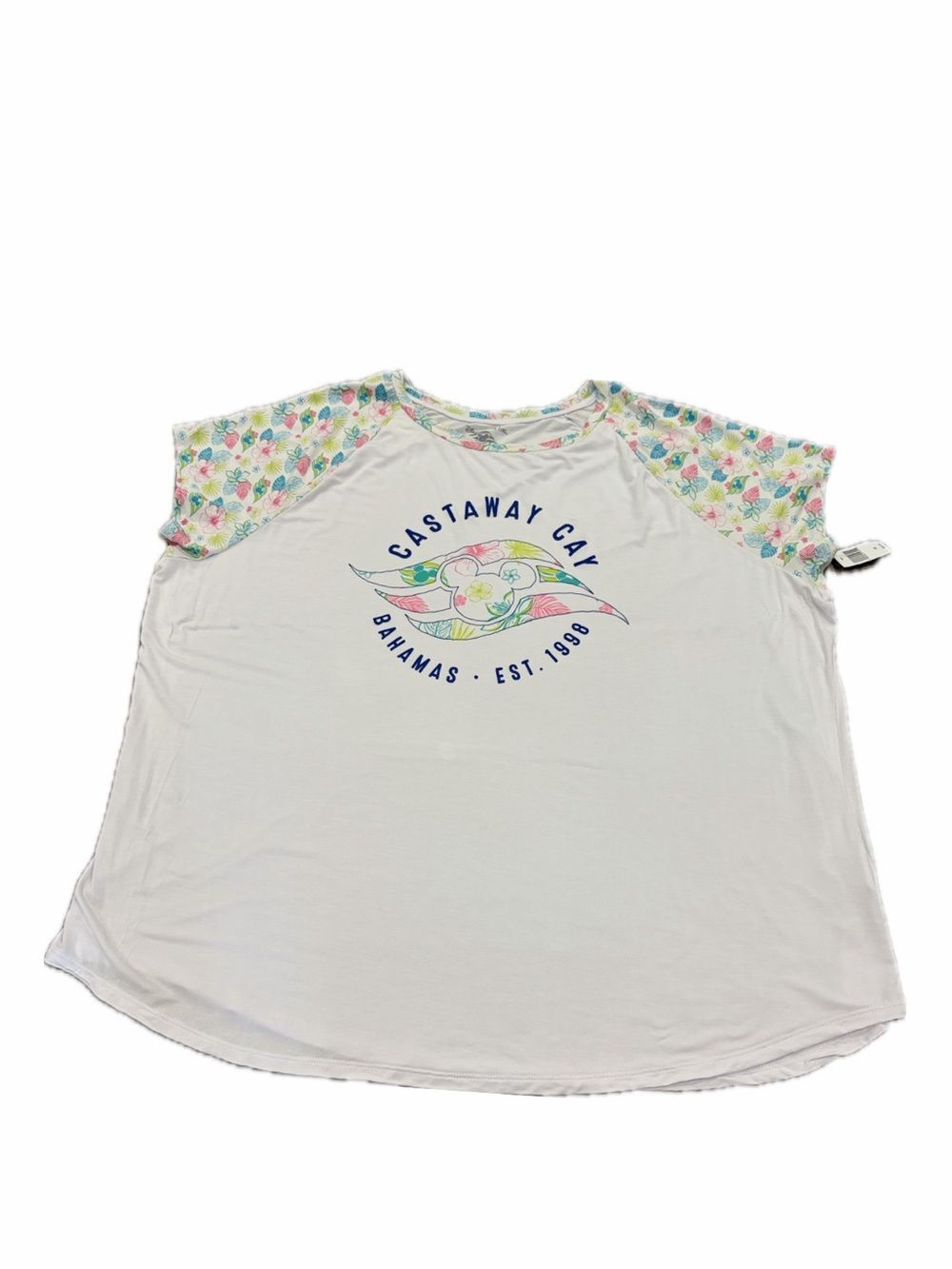 Disney Cruise Line Castaway Cay Raglan T-Shirt Size 3X Vacation Tropical Mickey